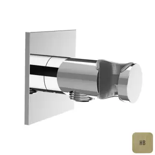 Almar Round Душевое подключение с держателем круглое, квадр. отражатель, цвет: High Brass