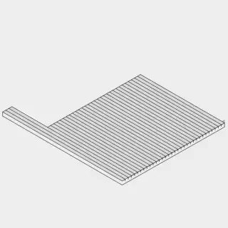 Effegibi BodyLove Поддоны для сауны, левый угол/полуостров, цвет: канадский хемлок