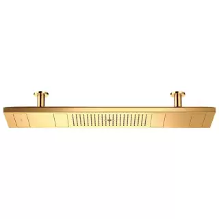Axor ShowerHeaven Верхний душ 120x30см, 4jet, потолочный монтаж, c подсветкой 2700K, цвет: полированное золото