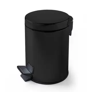 3SC Metal Tonda Ведро 5 л. 22,5x30,5xh33,5 см, с педалью, с крышкой и механизмом softclose, цвет: черный матовый