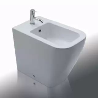 Globo Stone Биде напольное пристенное 52х36см, c 1 отв.под смеситель, системой скрытого крепежа, цвет: белый