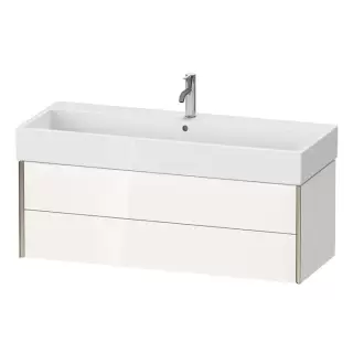 Duravit XViu Тумба подвесная 118.4x45.4x39.7см, с раковиной, 2 ящика, цвет: белый глянцевый/champagne matt