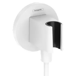 Hansgrohe FixFit S Шланговое подсоединение с держателем ручного душа, настенный, цвет: белый матовый