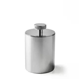 3SC Metal Tonda Баночка универсальная, D8хh13 см, с крышкой, настольная, цвет: хром