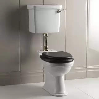 Devon&Devon Rose Унитаз 66x35,5 cм, с низкой трубой, бачком, механизмом цвет золото, сиденье из массива дуба, фурнитура золото