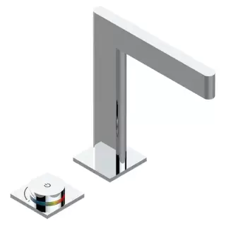 THG ICON-X TITANE Смеситель для раковины, 2 отв., электронный, с донным клапаном, цвет: хром