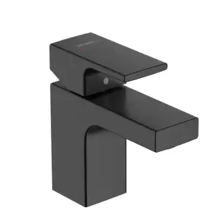 Hansgrohe Vernis Shap Смеситель для раковины, излив 70 мм, с донным клапаном, цвет: матовый черный