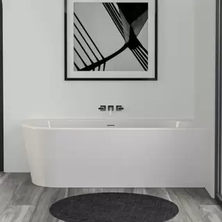 Knief Wall Corner Left Ванна акриловая в правый угол 180x80x60см, щелевой перелив SLOT, цвет: белый