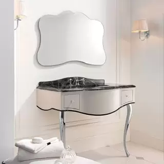 Devon&Devon Audrey, Комплект мебели со столешницей Nero Morquinha, ножки золото, раковина встраиваемая 110см, напольный, Цвет: белый глянцевый