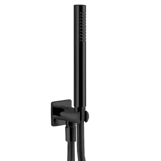 Fantini Mint Душевой комплект с ручным душем, держателем с подводом воды и шлангом 150см., цвет: черный матовый