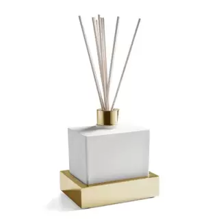 3SC SK 3.0 Ароматический диффузор настольный из белого композита 12хh16х9 см, цвет: золото