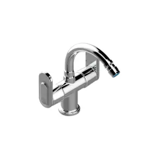 THG CORVAIR A MANETTES FIOR DI BOSCO Смеситель для биде на 1 отверстие, 2-х вентильный, с донным клапаном, цвет: хром