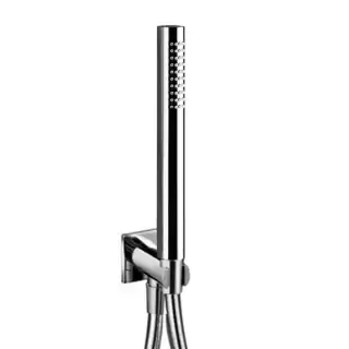 Fantini Mint Душевой набор с ручным душем, держателем с подводом воды и шлангом 150см., цвет: матовая натуральная сталь