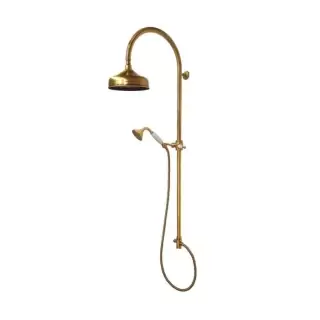 Gattoni PD Душевая колонка с верхним душем 200мм и ручной лейкой, цвет: бронза