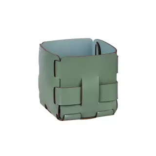 ADJ Корзинка Mini Bottega, 12x12xH13 см., цвет: эвкалипт/небесный