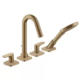 Axor Citterio M Смеситель на борт ванны, на 4 отв., с ручным душем, цвет: шлифованная бронза