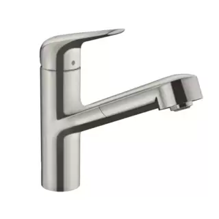Hansgrohe Focus Кухонный смеситель, на 1 отв., с выдвижным изливом, цвет: полированная сталь