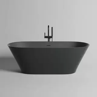 Salini Mona Ванна отдельностоящая 180х80х59.5см, донный клапан "Up&Down", сифон, слив-перелив, материал: S-Stone, цвет: RAL 9011