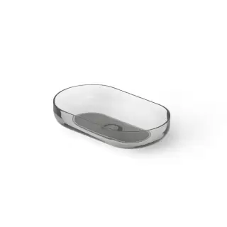 Dea Design Washbasins Раковина 58х34х12см., накладная, без отв., Glasstech, прозрачная смола, цвет: Smoky Black R4