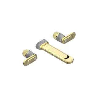 THG CORVAIR A MANETTES FIOR DI BOSCO Смеситель для раковины настенный, c 2 вентилями, внешняя часть, цвет: полированное золото