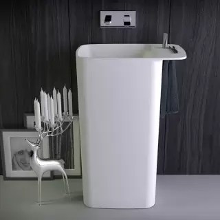 KNIEF Pride Раковина 67х43х90 см, без отв., отдельностоящая, выход в пол, цвет: белый матовый