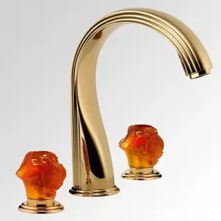 THG Dragon Sun Смеситель для ванны, 3 отв., цвет: золото/хрусталь