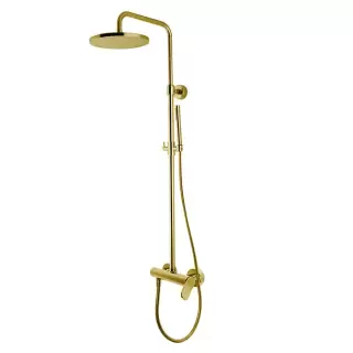 Fima Carlo Frattini Colonne doccia Душевая стойка, верхний душ 25см., со смесителем, держателем и ручным душем, цвет: золото