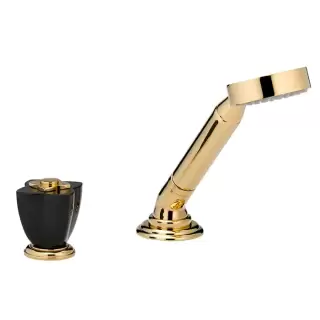 THG Petale de Cristal noir Ручной душ на борт ванны, 2 отв., цвет: золото/черный хрусталь
