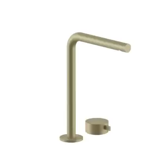 Fantini AF/21 Смеситель для раковины, 2 отв., высокий удлиненный излив: 19 см, цвет: Matt British Gold PVD