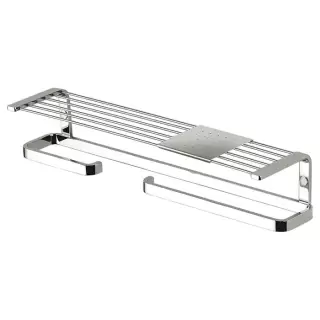 Colombo Time Полка 44.5см, SX, с полотенцедержателм и держателем для т/б., цвет: хром