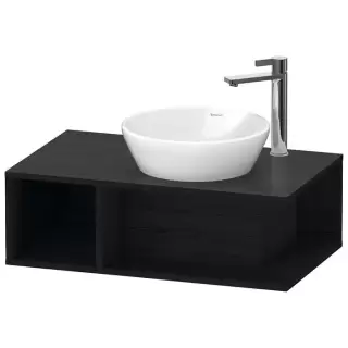 Duravit D-Neo Тумбочка подвесная компакт 80x48х26 см., раковина, 1 открытое отделение на левой стороне, цвет: Black Oak