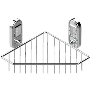 THG Oceania Полочка металлическая, подвесная, решетка, угловая, 20х20см., цвет: хром/прозрачный хрусталь