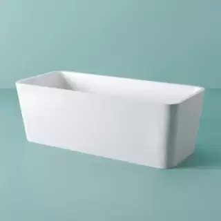 Artceram Square Ванна отдельностоящая, 180х80хh60см, с переливом и слив.крышкой, Livingtec, цвет: белый глянцевый