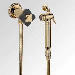 THG Petale de Cristal noir Гигиенический душ, цвет: золото/черный хрусталь