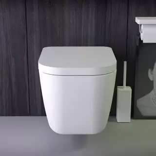 KNIEF Pride унитаз подвесной безободковый 52х39х33см с сидением soft close, цвет: белый матовый