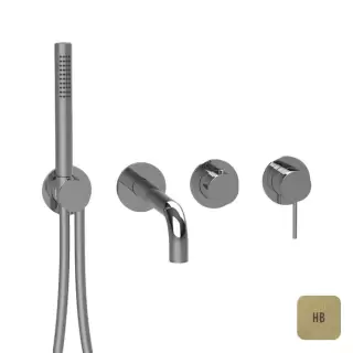 Almar Modular Смеситель для ванны, настенный, с ручным душем и шлангом, цвет: High Brass Brushed PVD