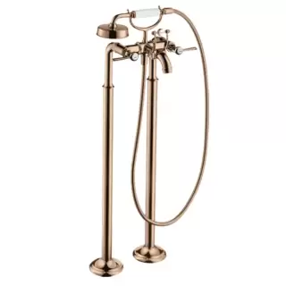 Axor Montreux Смеситель для ванны, напольный, с ручным душем, ручка: рычаг, цвет: полированное красное золото