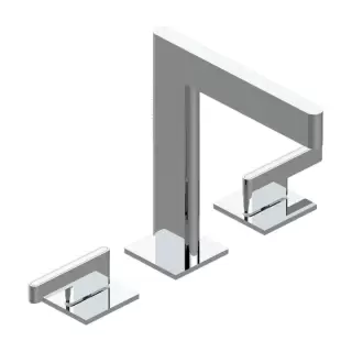 THG ICON-X TITANE A MANETTES Смеситель для раковины, 3 отв., с донным клапаном, цвет: хром