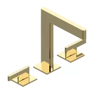 THG ICON-X TITANE A MANETTES Смеситель для раковины, 3 отв., с донным клапаном, цвет: полированное золото