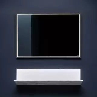 Antonio Lupi EdisonЗеркало 180х75х5.5cм., с блестящей кромкой, с белой светодиодной подсветкой, рама в отделке Bronzo