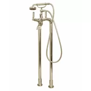 Bossini Liberty Смеситель для ванны, напольный, высота 890 мм, душ лейка Liberty шланг латунь, 150 см &frac12;&rdquo;FF,  цвет: никель матовый