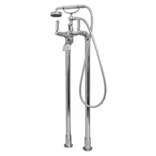 Bossini Liberty Смеситель для ванны, напольный, высота 890 мм, Душевая лейка Libertyцвет:Gom и шланг дв. фальцевание латунь, 150 см &frac12;&rdquo;FF, цвет: хром