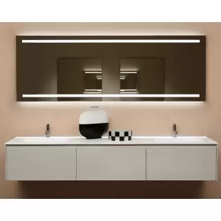 Antonio Lupi Spio Зеркало 216х75х4cм., с блестящей кромкой, с белой светодиодной подсветкой 4000K, без выключателя, на раме из полированной стали