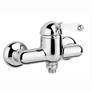 Nicolazzi P.m. Blanc A Смеситель для душа однорычажный, вывод снизу 1/2", ручки состаренная керамика, цвет: хром