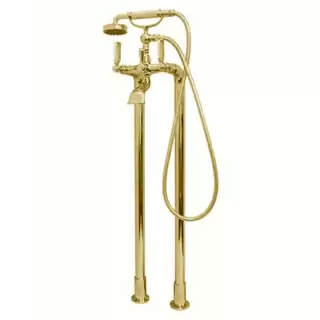 Bossini Liberty Смеситель для ванны, напольный, высота 890 мм, душ лейка Liberty шланг латунь, 150 см &frac12;&rdquo;FF, цвет: золото