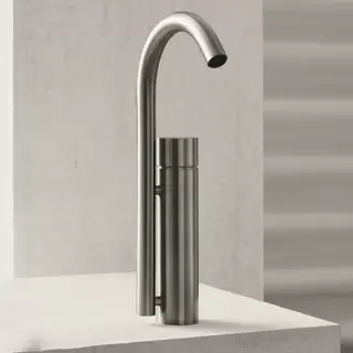 Fantini AA/27 Смеситель для раковины на 1 отв, без донного клапана, цвет: Матовая натуральная сталь