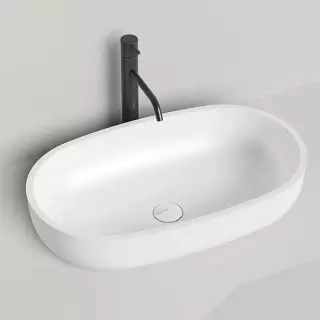 Salini Gloria Раковина накладная 64х38.5х14.5cм, без отв., без перелива, S-Stone, цвет: белый матовый