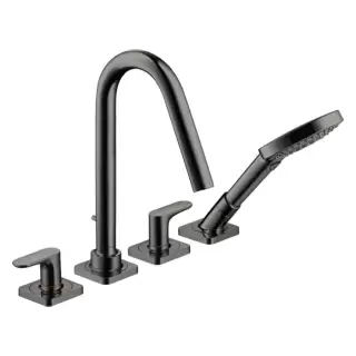 Axor Citterio M Смеситель для ванны, на 4 отв., с ручным душем, цвет: полированный черный хром