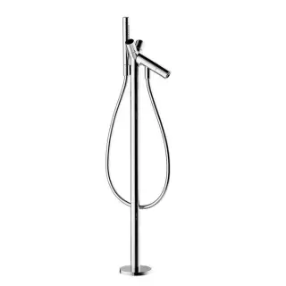 Axor Starck, Смеситель для ванны, c двумярукоятками, напольный, внешняя часть, цвет: хром