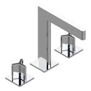 THG ICON-X CARBONE GOLD Смеситель для раковины, 3 отв., с донным клапаном, цвет: хром